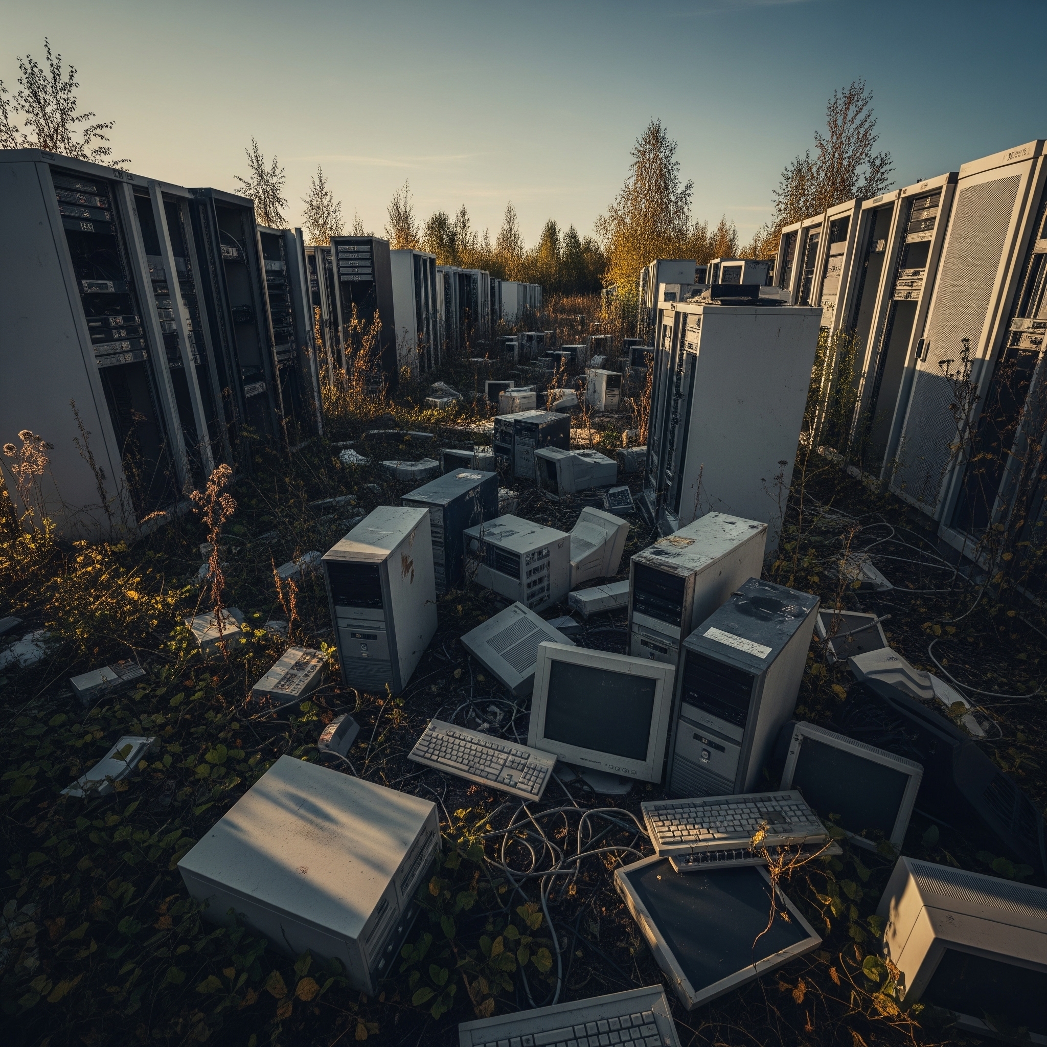 Gamle computere og servere smidt ud i naturen